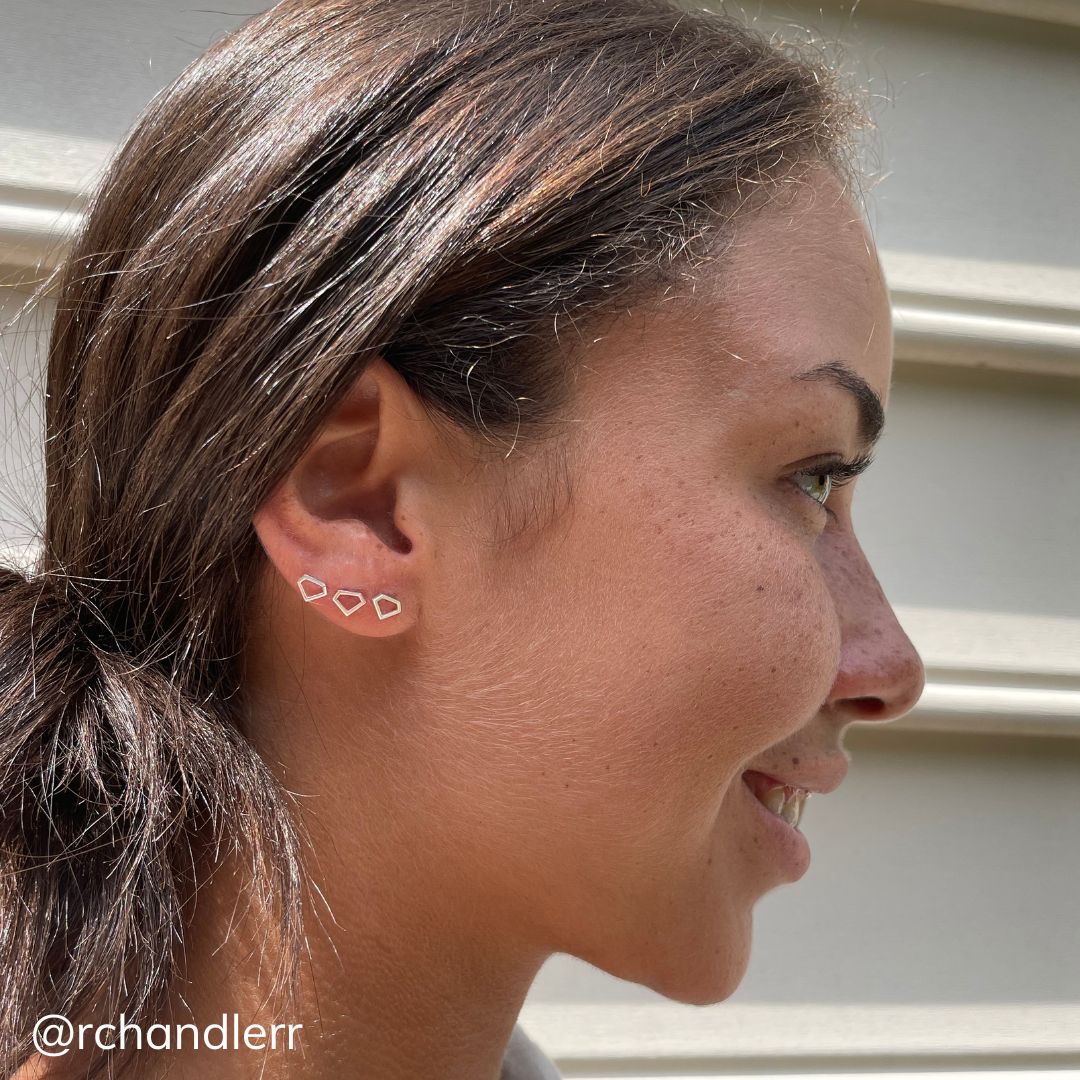 Sterling Silver Alpha Delta Pi Diamond Earrings | mazi + zo sorority jewelry