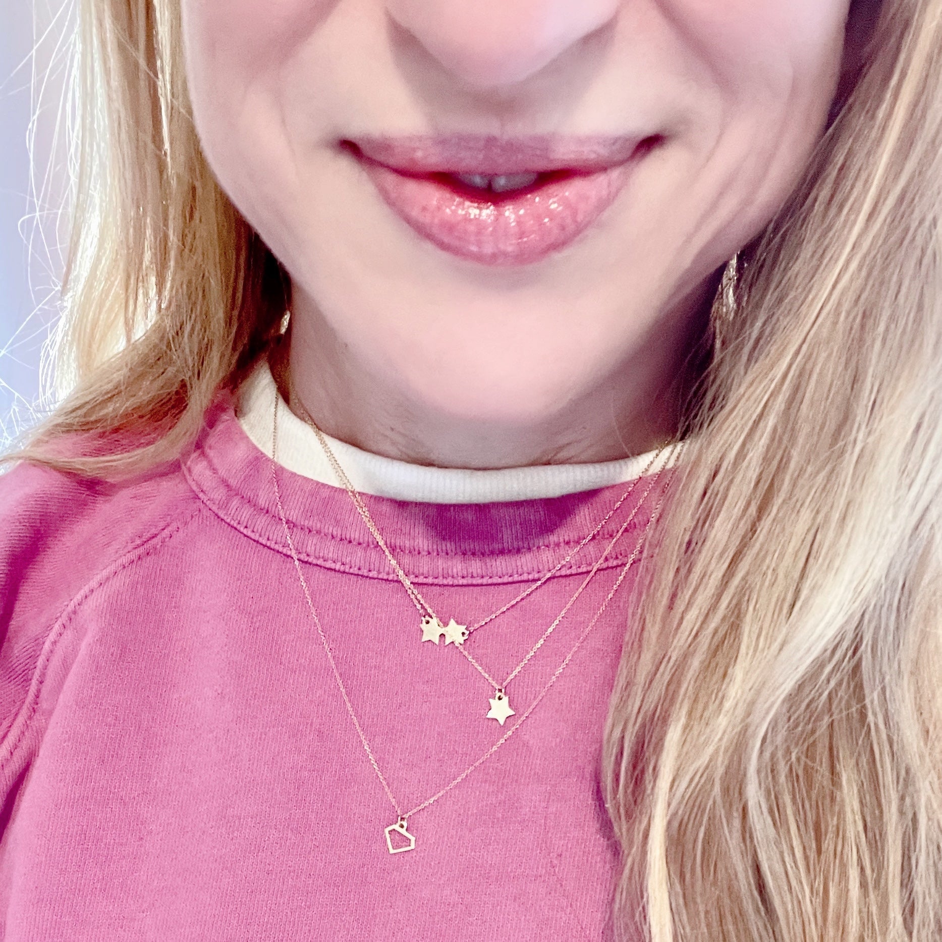 14k gold Alpha Delta Pi Diamond charm necklace | mazi + zo sorority jewelry