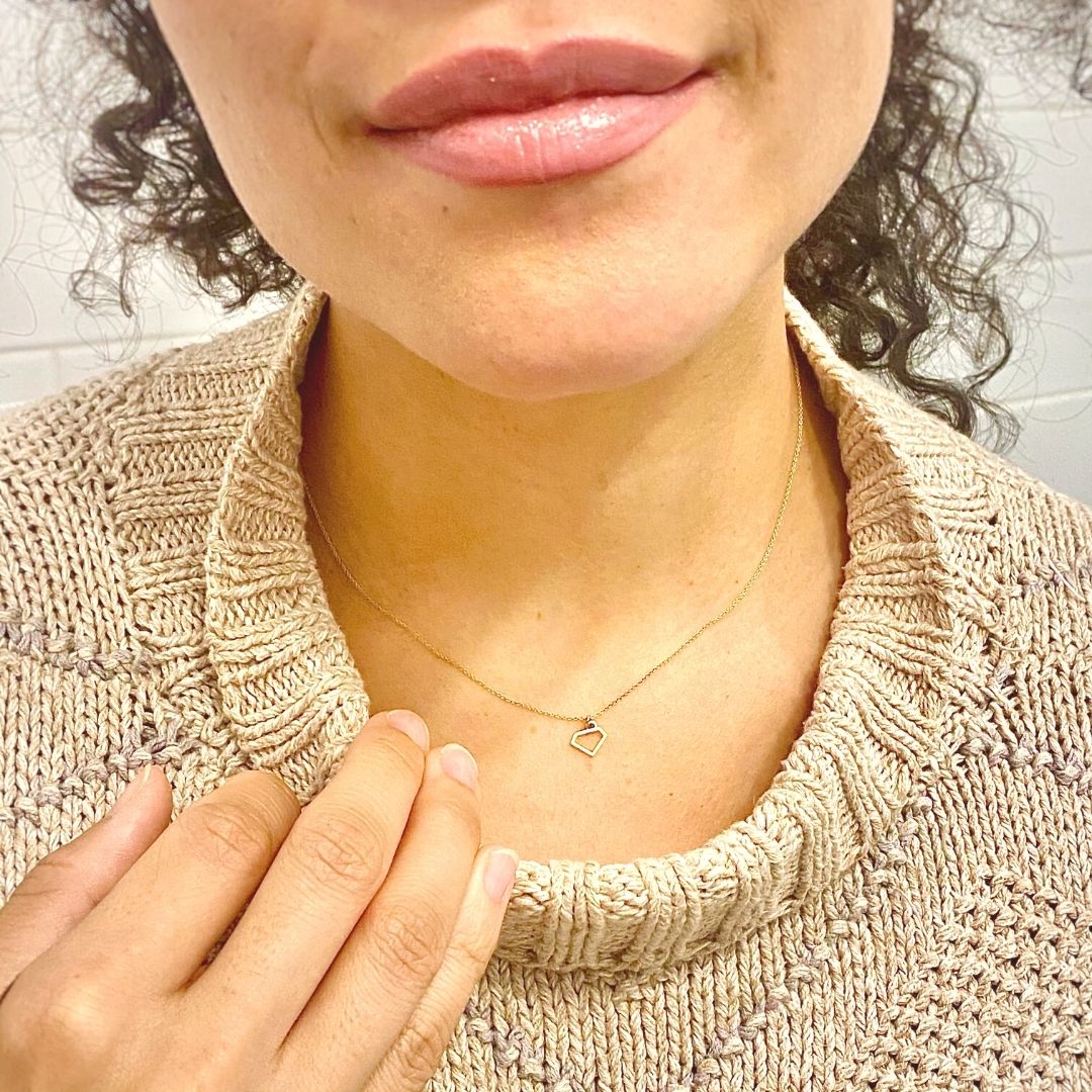 14k gold Alpha Delta Pi Diamond charm necklace | mazi + zo sorority jewelry
