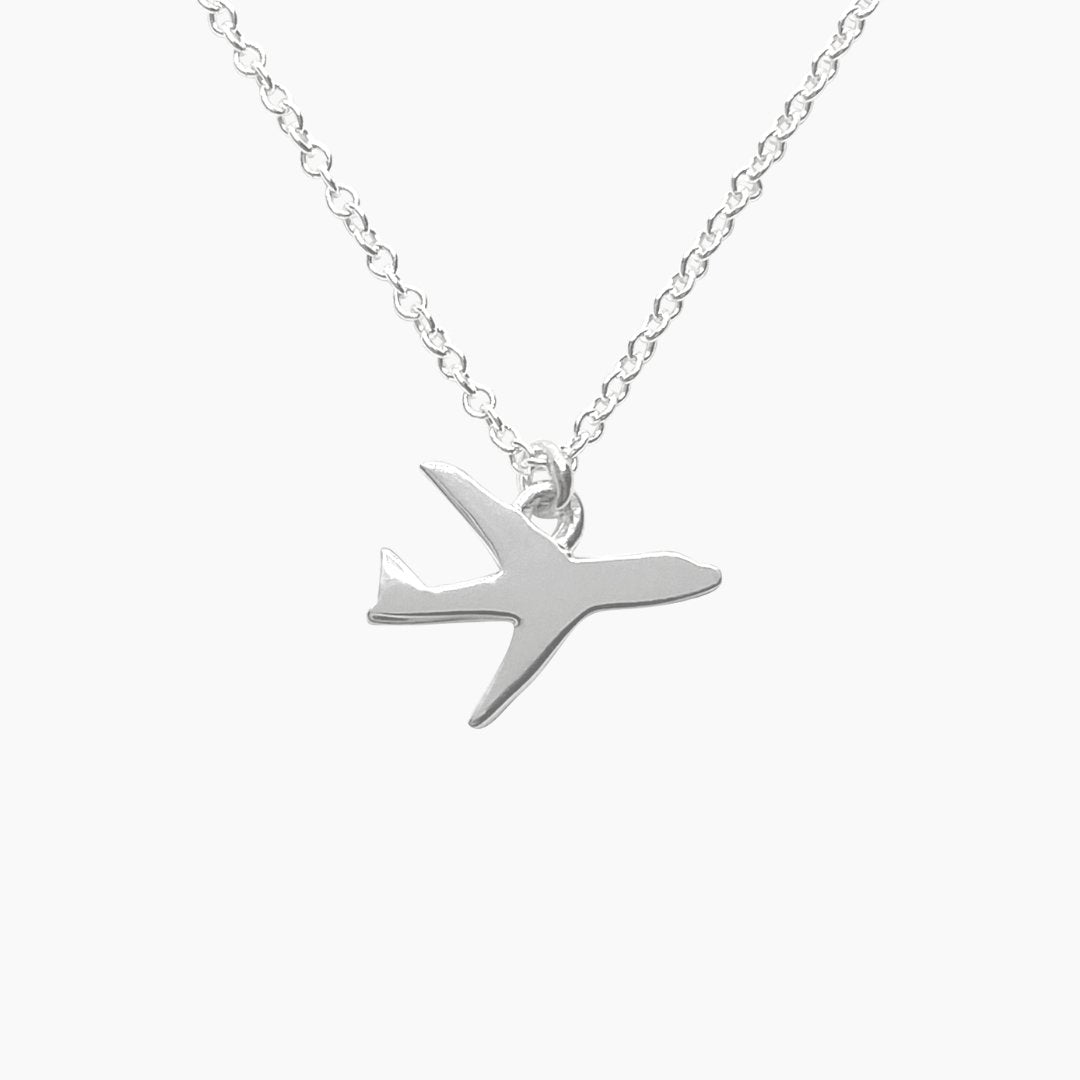 Sterling Silver Airplane Necklace | mazi + zo