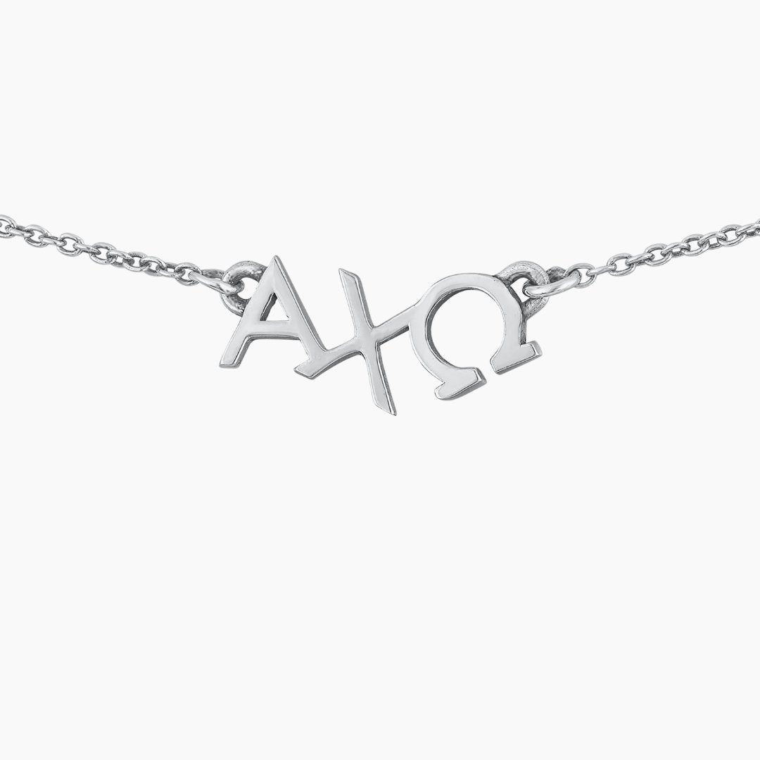 Sterling Silver Alpha Chi Omega Necklace | mazi + zo sorority jewelry