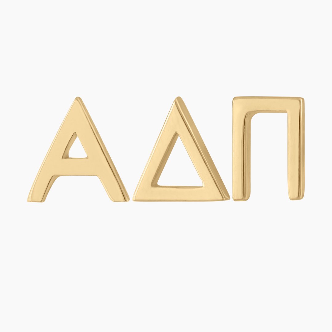 14k gold Alpha Delta Pi Earrings | mazi + zo sorority jewelry