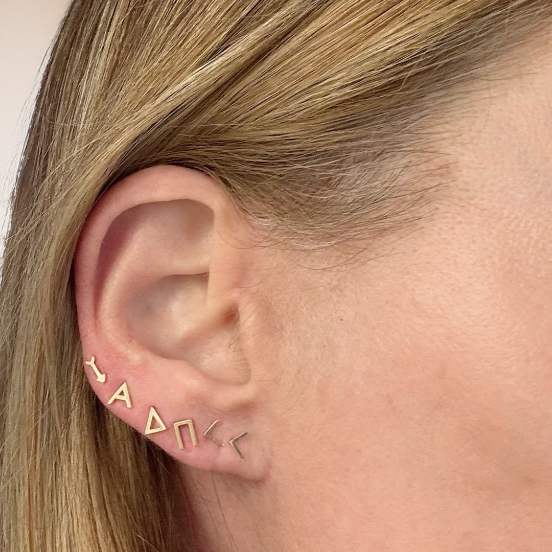 14k gold Alpha Delta Pi Earrings | mazi + zo sorority jewelry