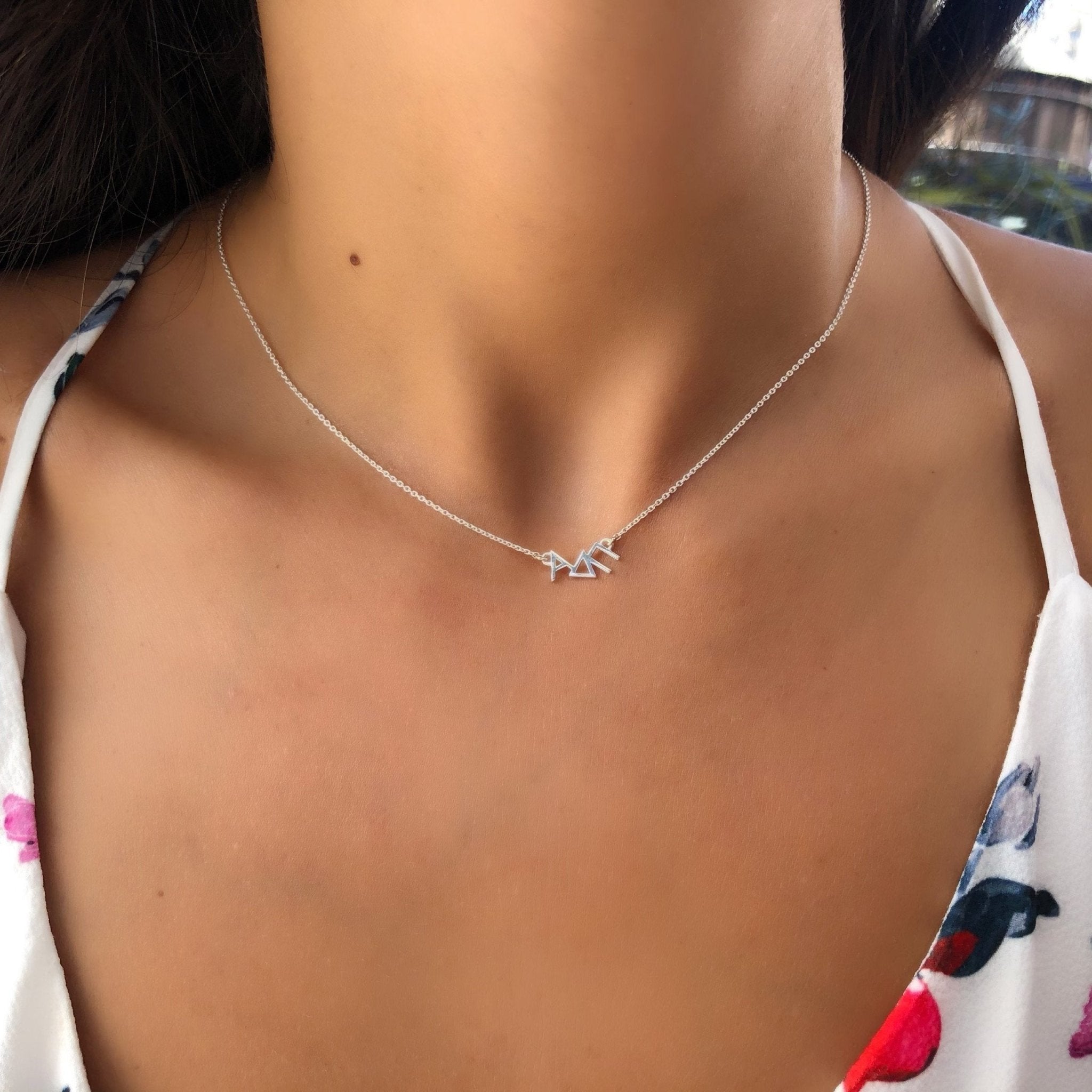 Sterling Silver Alpha Delta Pi Necklace | mazi + zo sorority jewelry