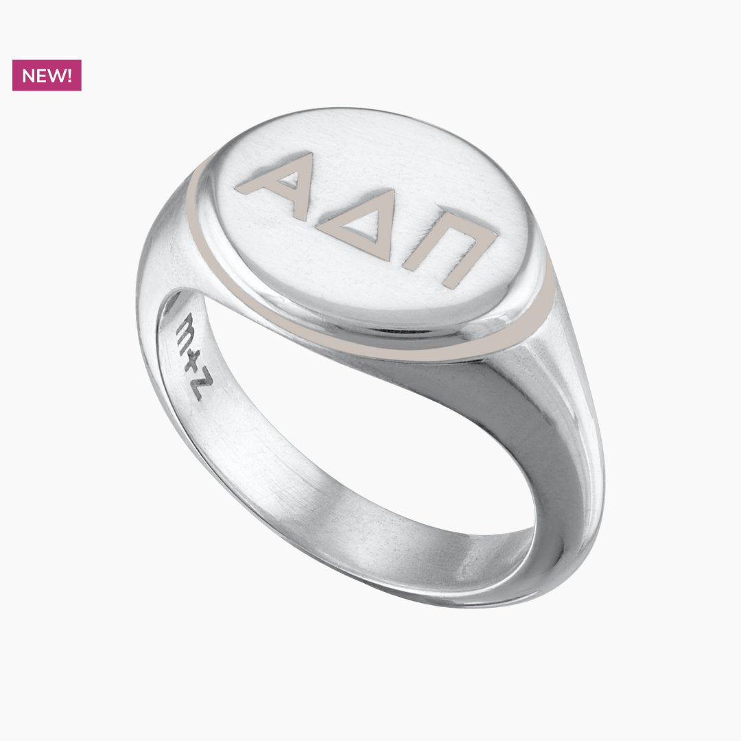 Alpha Delta Pi Signet Ring in Sand | mazi + zo sorority jewelry