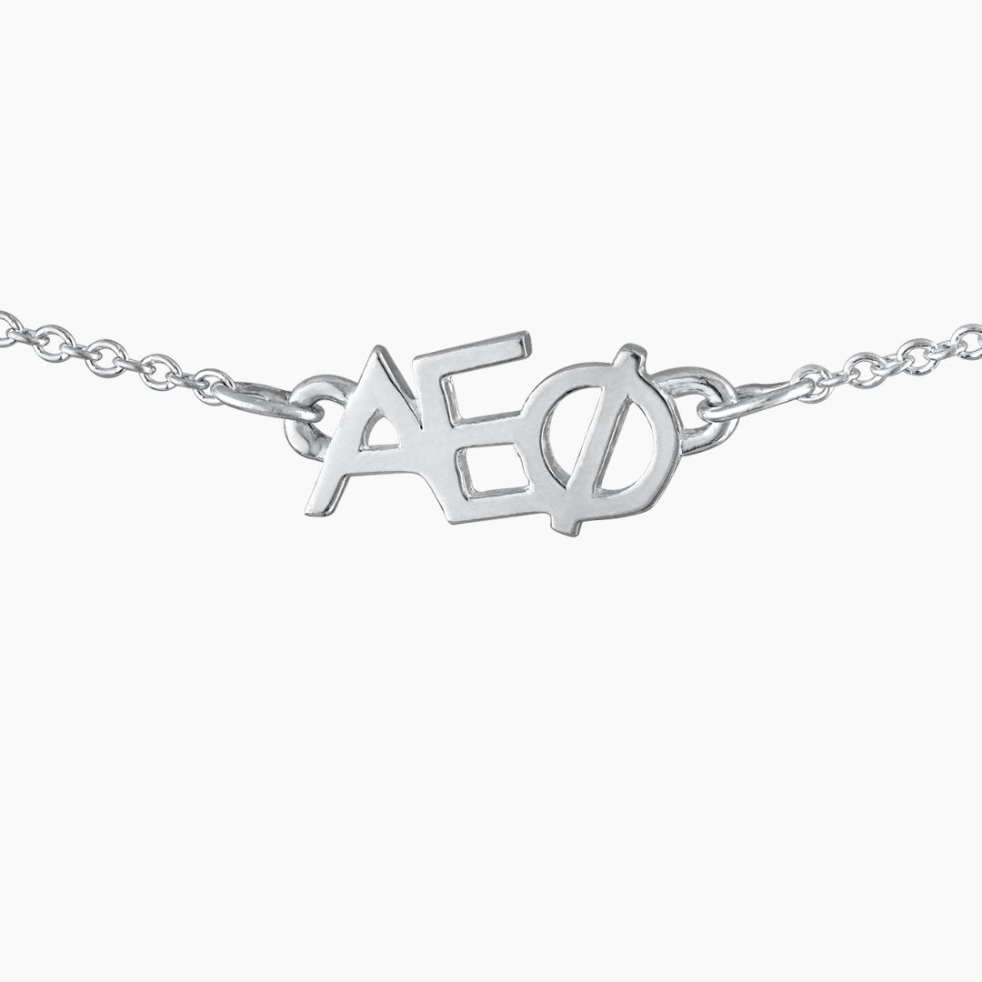 Sterling Silver Alpha Epsilon Phi Necklace | AEPhi | mazi + zo sorority jewelry