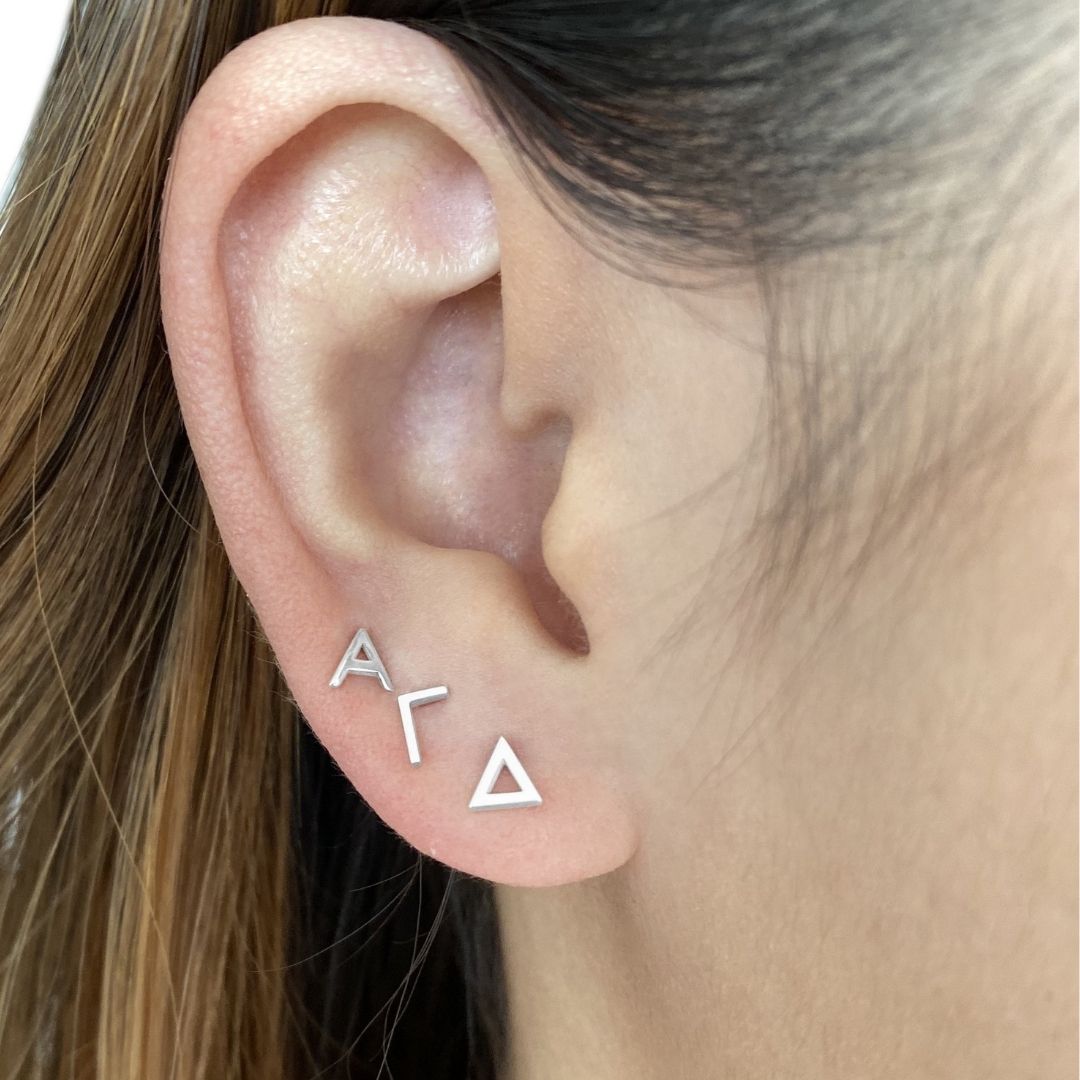 Silver Alpha Gamma Delta Earrings