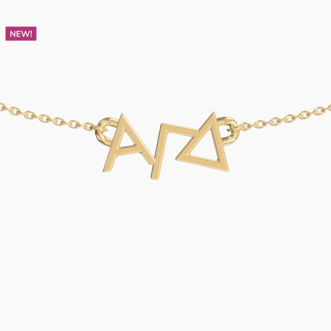 14k Gold Alpha Gamma Delta Necklace | mazi + zo sorority jewelry