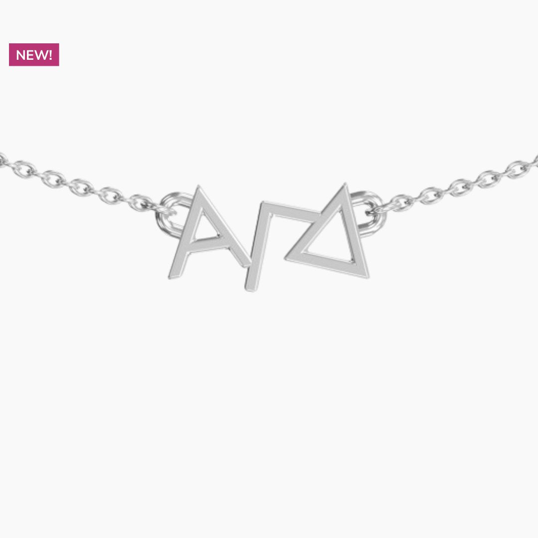 Silver Alpha Gamma Delta Necklace | mazi + zo sorority jewelry