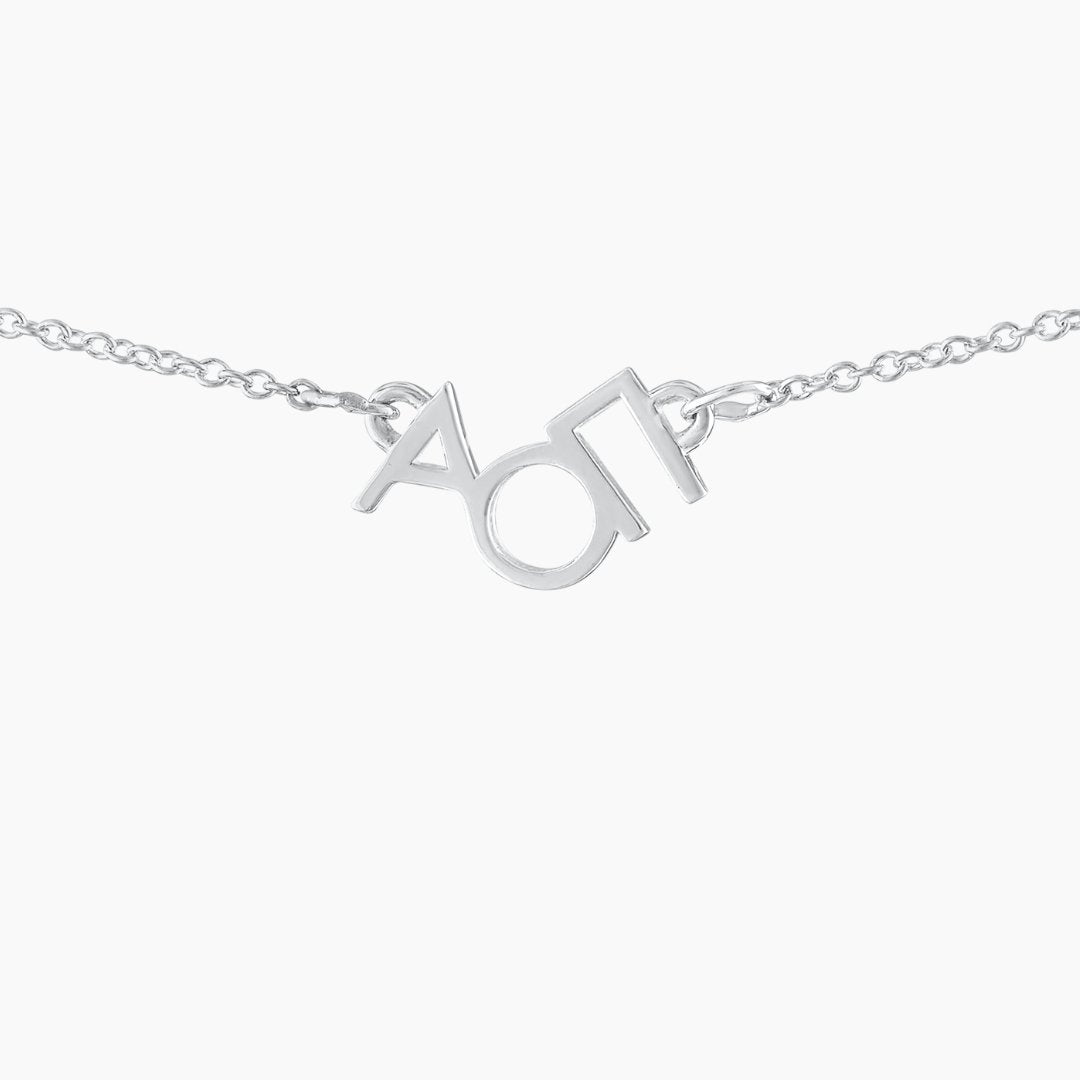 Silver AOII necklace by mazi + zo