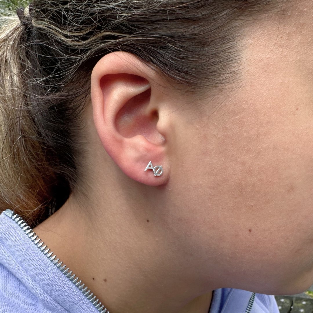 Alpha Phi Earring in Sterling Silver (single earring)