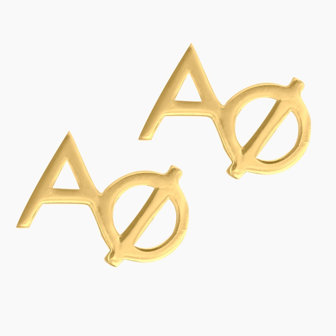 14k Gold Alpha Phi Earrings | mazi + zo sorority jewelry