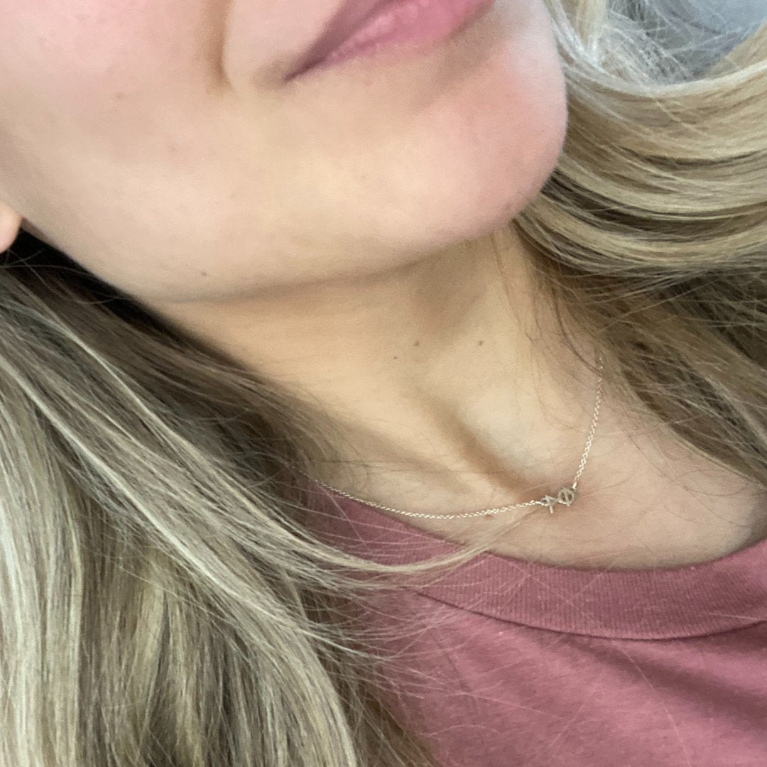 Silver Alpha Phi Necklace | mazi + zo sorority jewelry