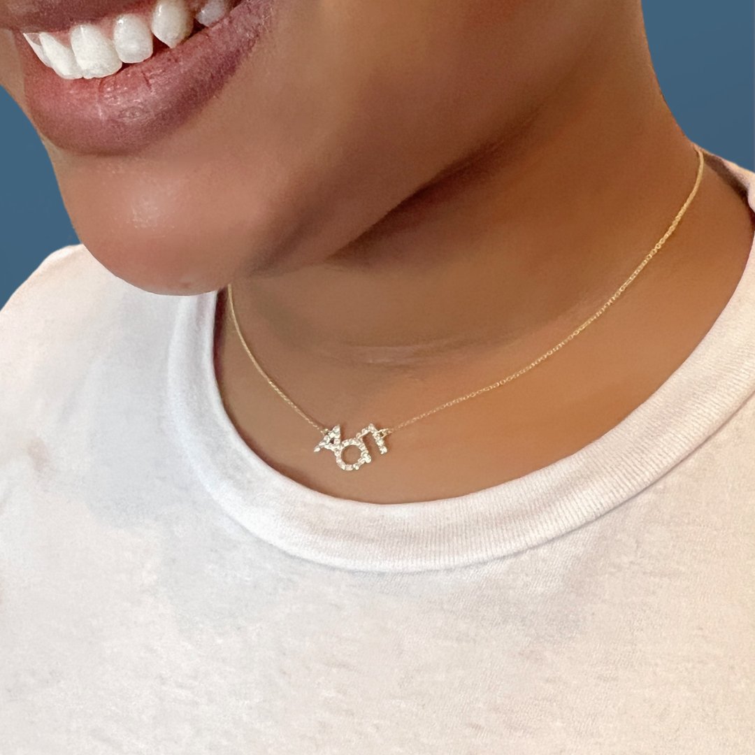 Diamond Alpha Omicron Pi Necklace | mazi + zo sorority jewelry