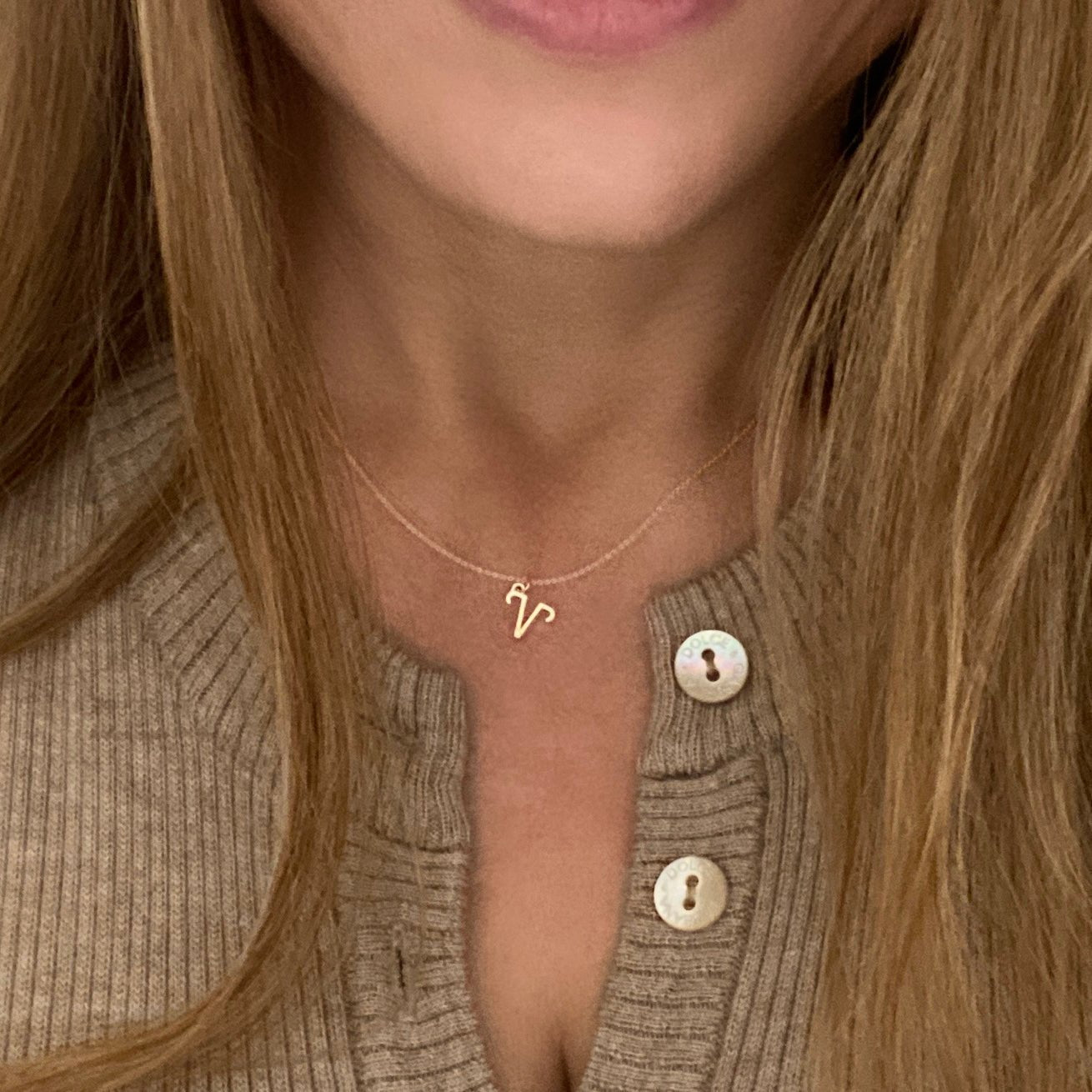 Gold Aries Sign Necklace | Zodiac Necklaces | Horoscope Jewelry | mazi + zo