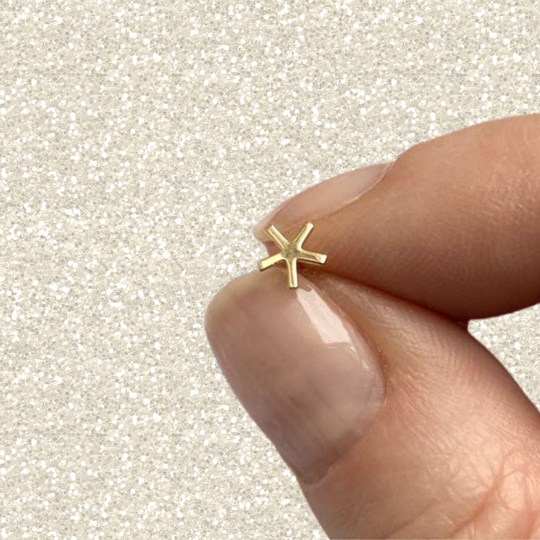 14k Gold Asterisk Earrings | mazi + zo jewelry
