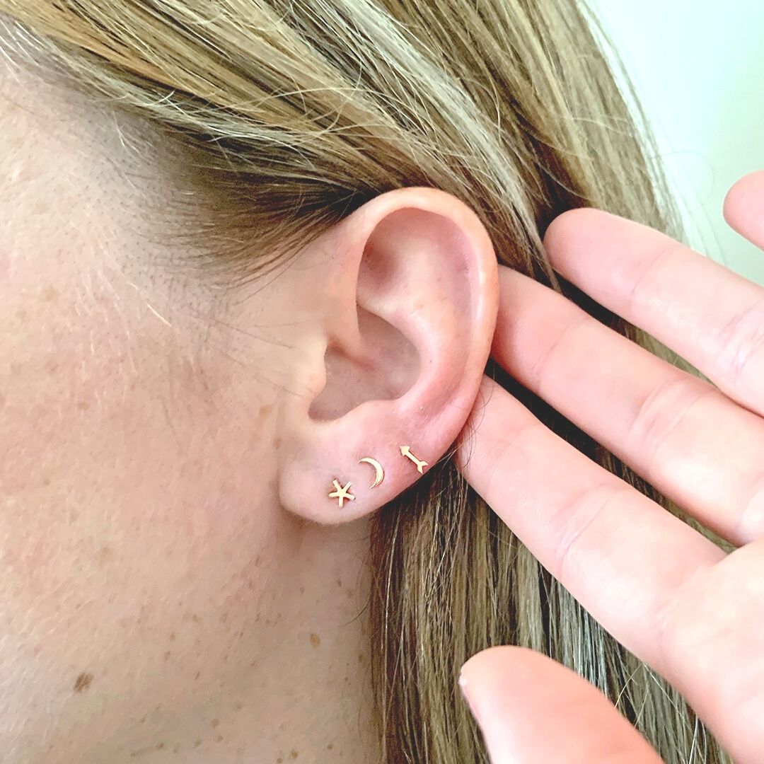 14k Gold Asterisk Earrings | mazi + zo jewelry