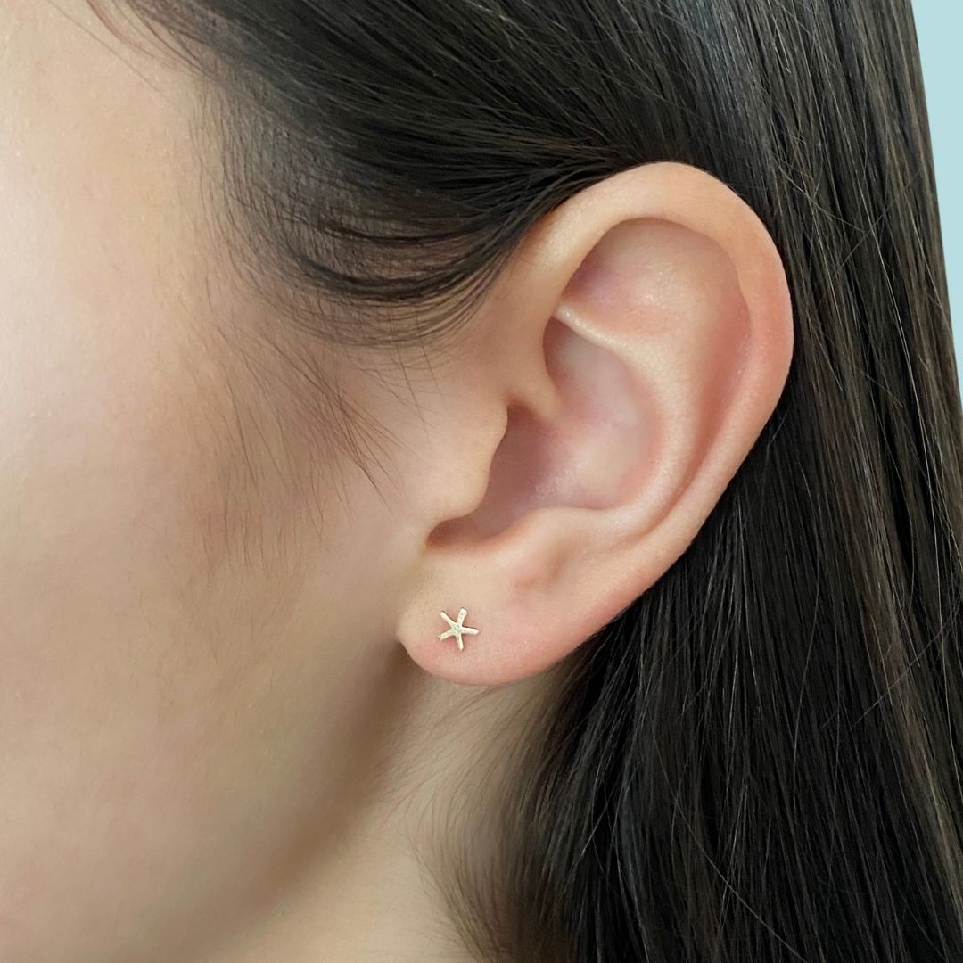 14k Gold Asterisk Earrings | mazi + zo jewelry