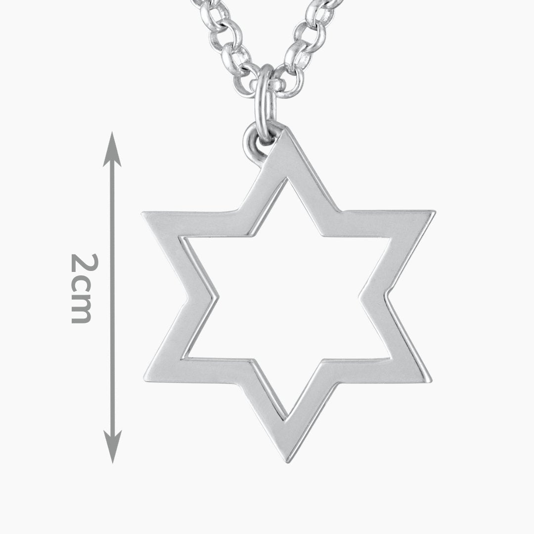 Sterling Silver Star of David Necklace for men and women | Judaica jewelry | mazi + zo