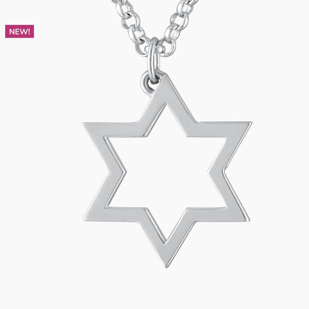 Sterling Silver Star of David Necklace for men and women | Judaica jewelry | mazi + zo