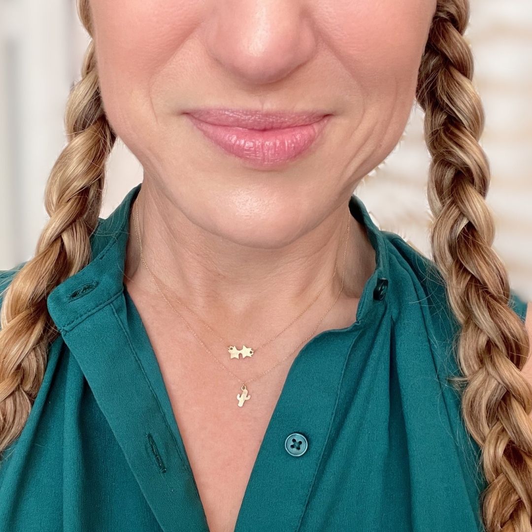 14k Gold Cactus Necklace | mazi + zo