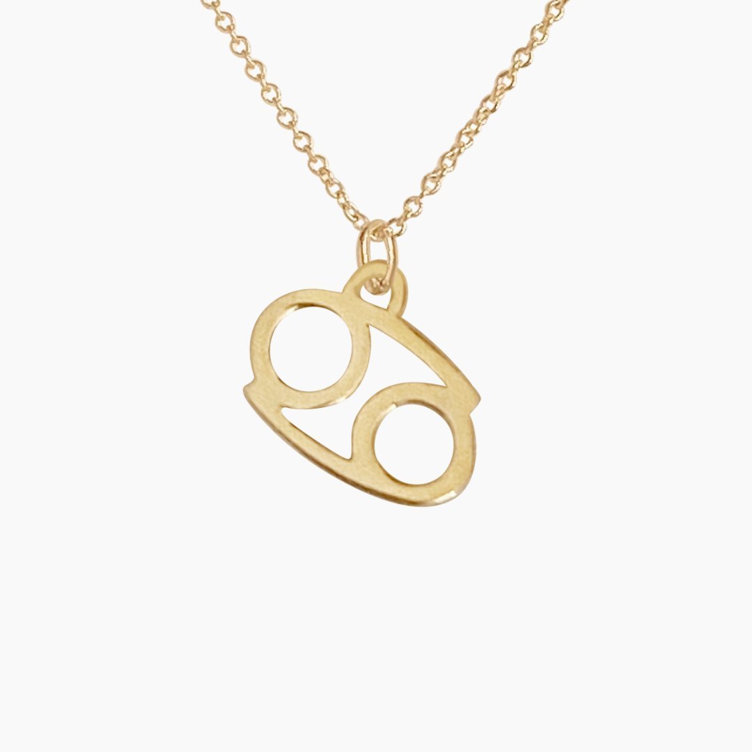 14k Gold Cancer Sign Necklace | Zodiac Necklace | Horoscope Jewelry | mazi + zo
