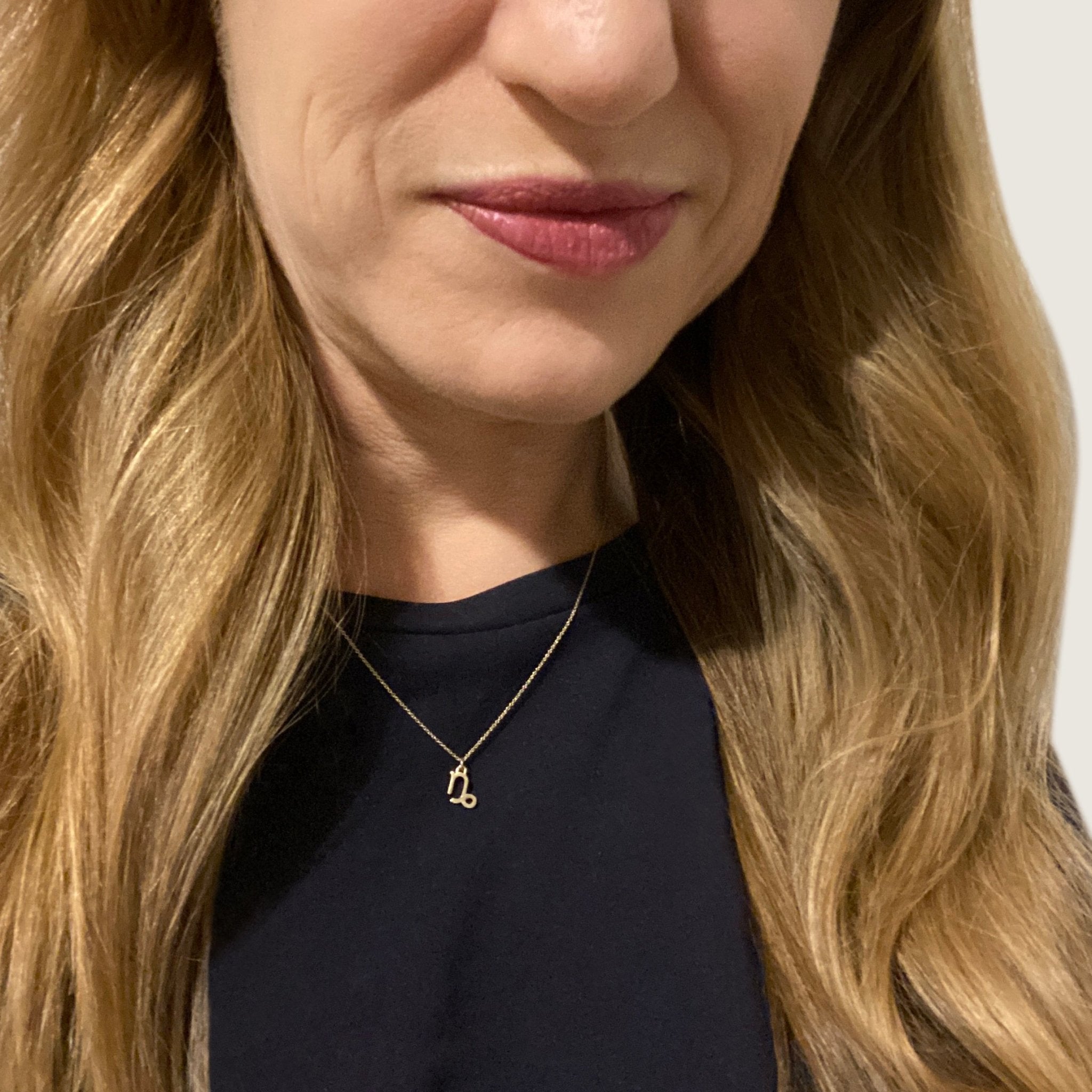 14k Gold Capricorn Sign Necklace | Zodiac Necklace | Horoscope Jewelry | mazi + zo