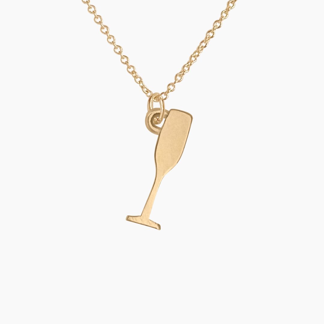 14k Gold Champagne Flute Necklace| mazi + zo