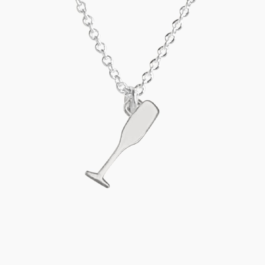 Sterling Silver Champagne Flute Necklace| mazi + zo