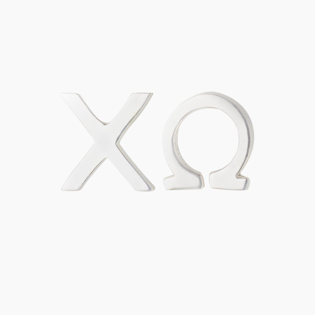 Sterling Silver Chi Omega (ChiO) Earrings | mazi + zo licensed sorority jewelry