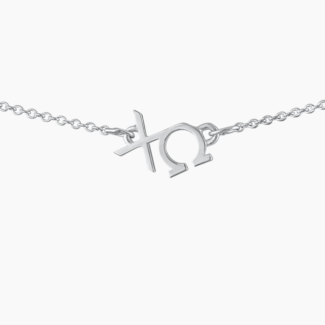 Silver Chi Omega necklace | mazi + zo sorority jewelry