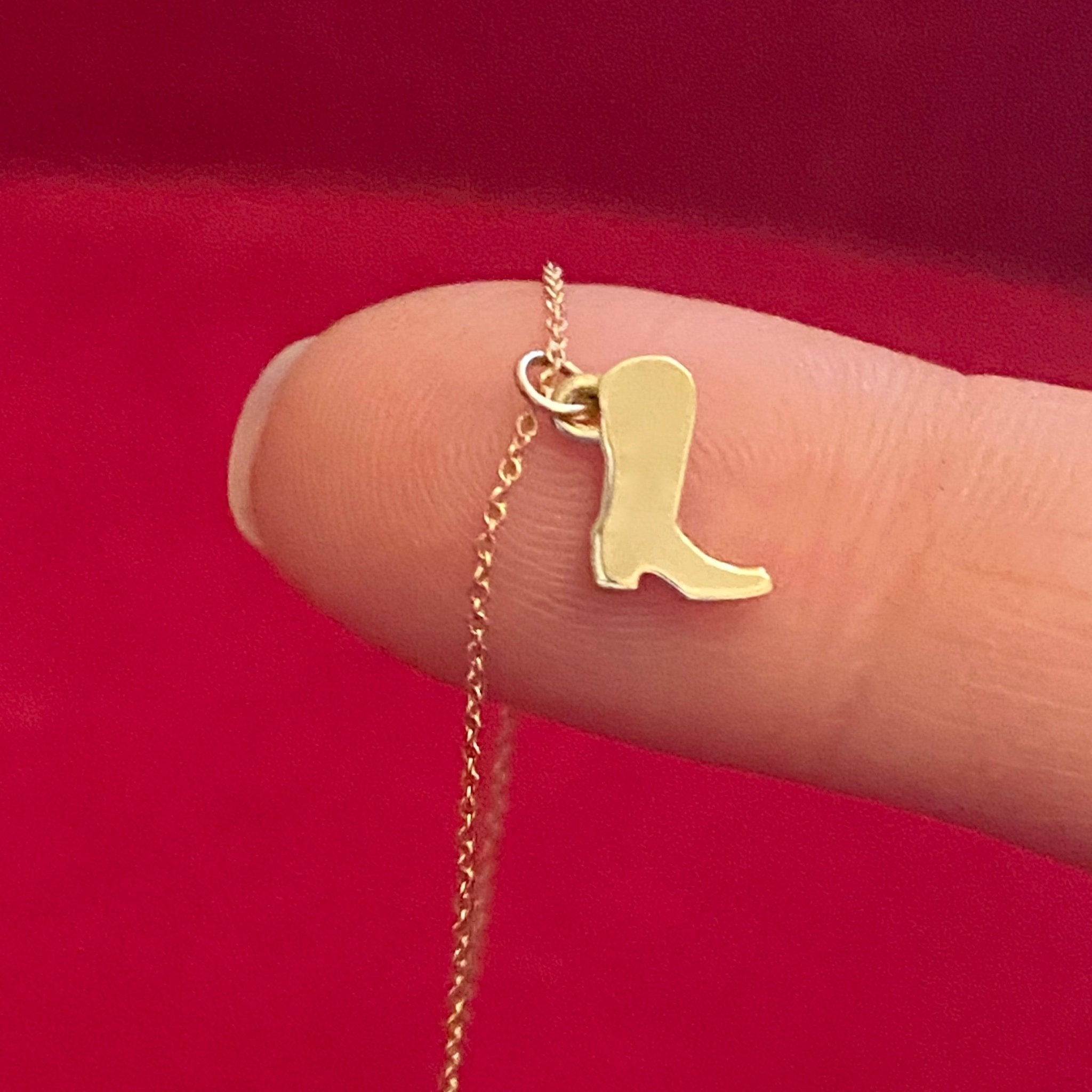 14k Gold Cowboy Boot Necklace | mazi + zo