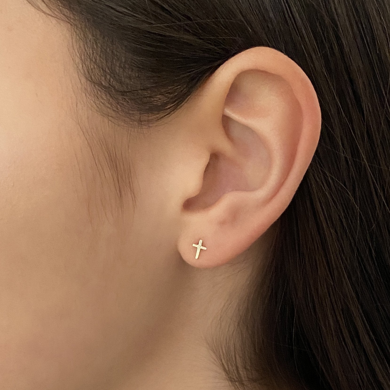 14k Gold Cross Earrings | mazi + zo jewelry
