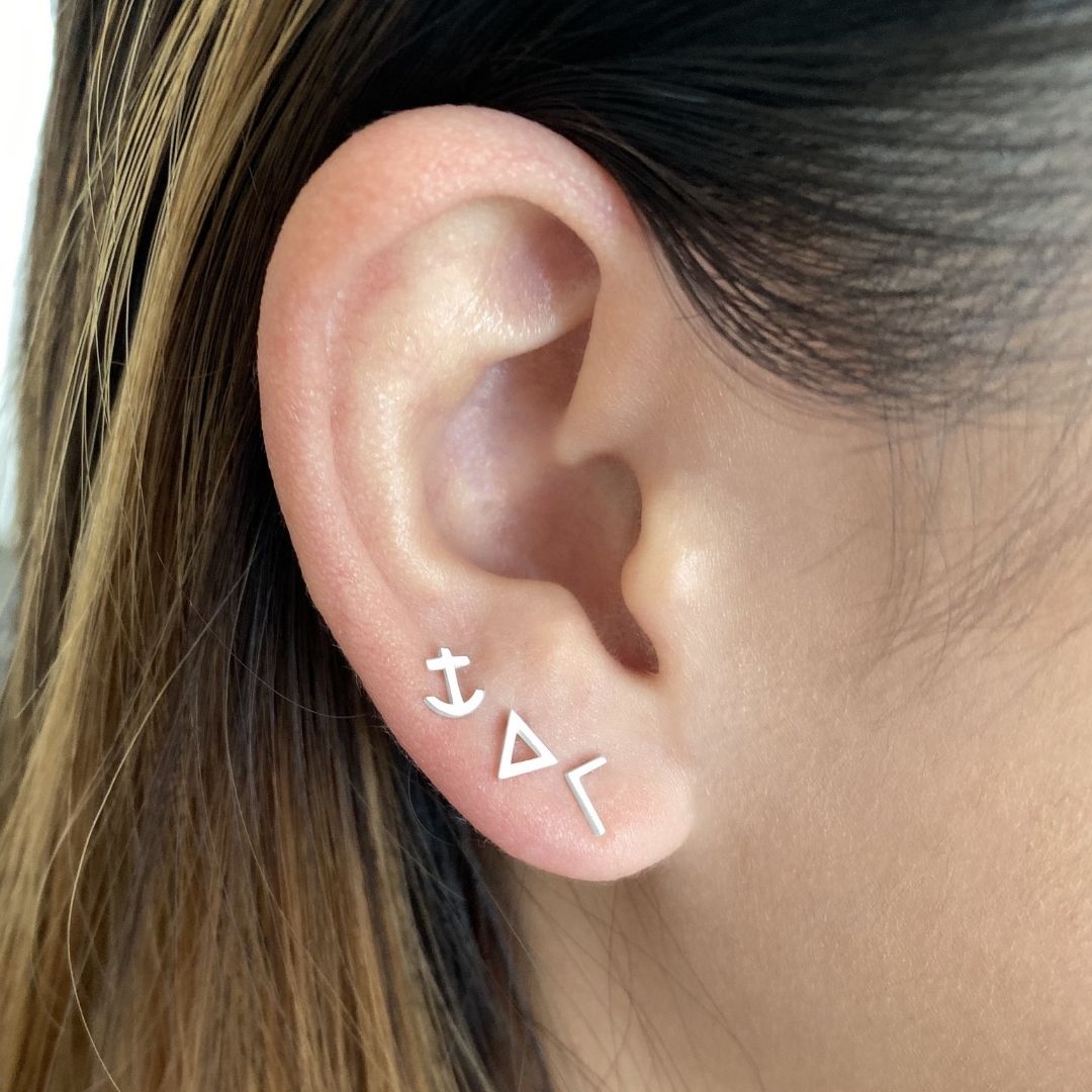 Sterling Silver Delta Gamma (DG) sorority earrings