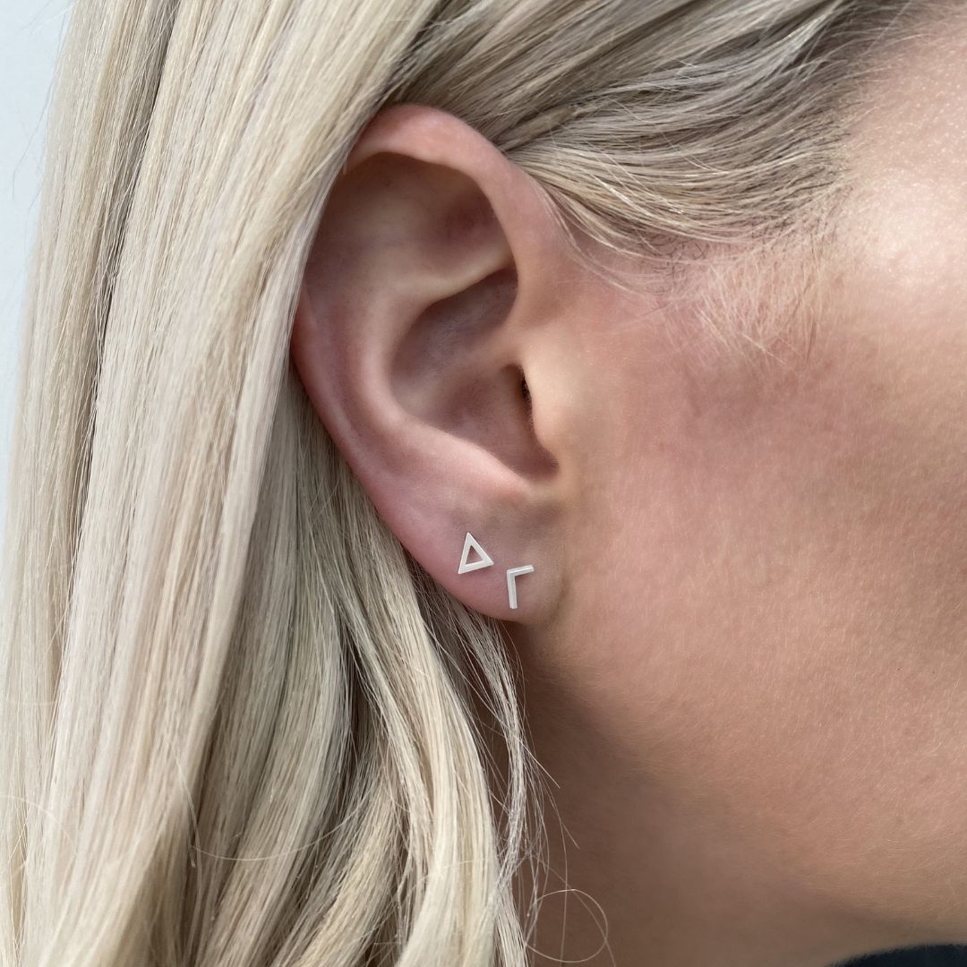 Sterling silver Delta Gamma (DG) sorority stud earrings