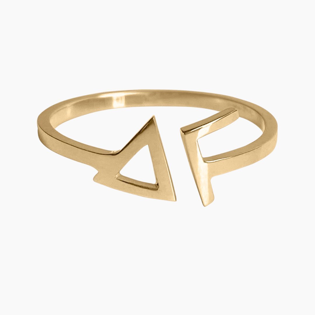 14k Gold Delta Gamma Ring | mazi + zo sorority jewelry