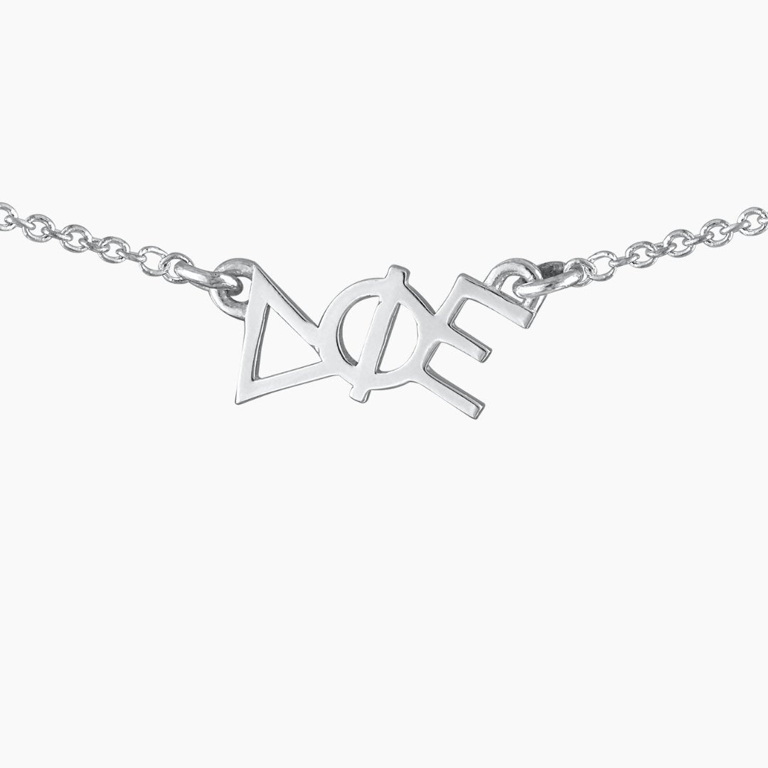 Sterling Silver Delta Phi Epsilon Necklace | mazi + zo sorority jewelry