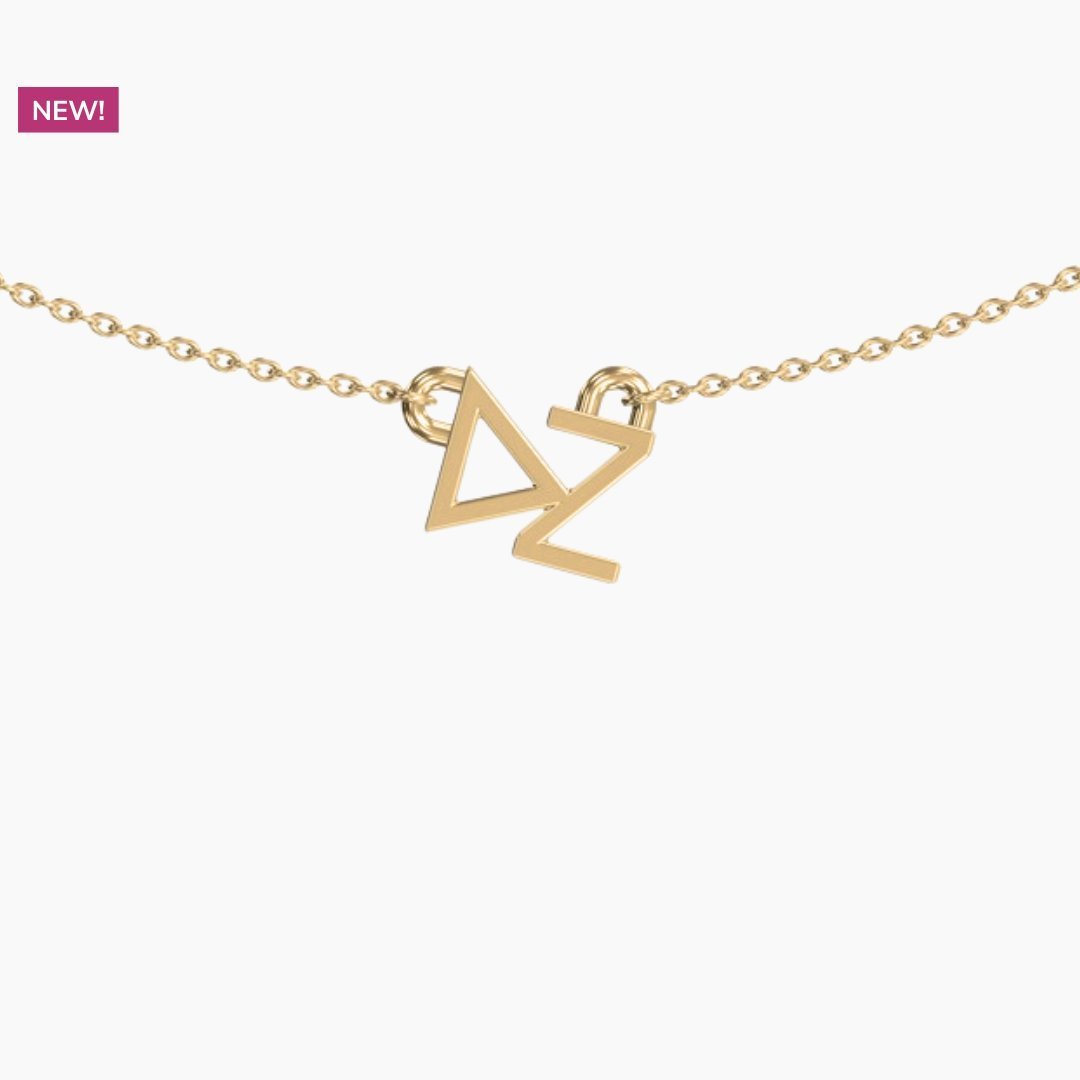 14k Gold Delta Zeta necklace | mazi + zo sorority jewelry