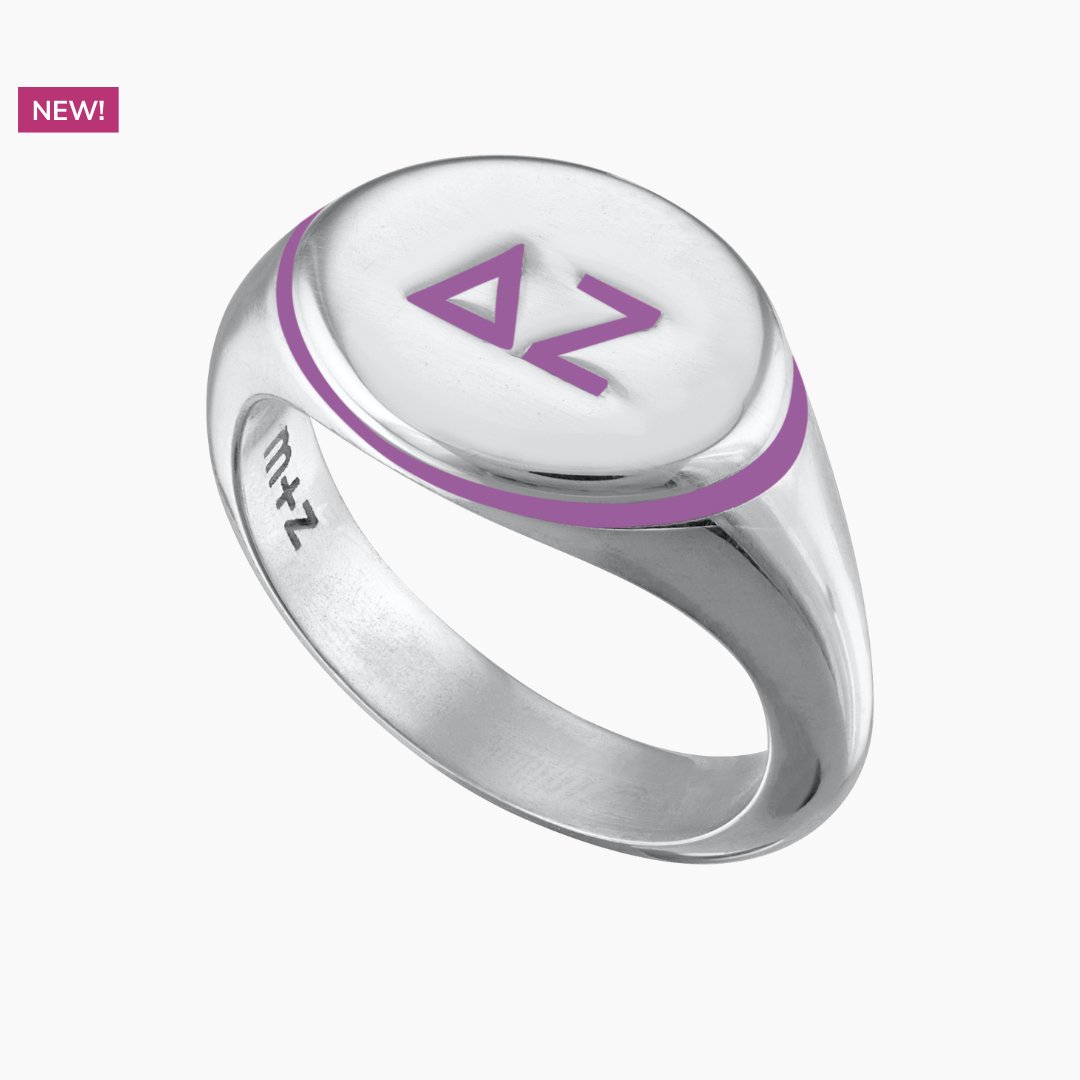 Delta Zeta Signet Ring in Purple | mazi + zo sorority jewelry