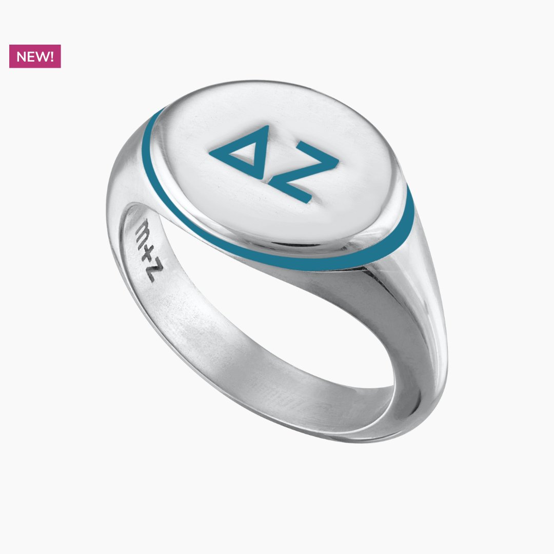 Delta Zeta Signet Ring in Teal | mazi + zo sorority jewelry