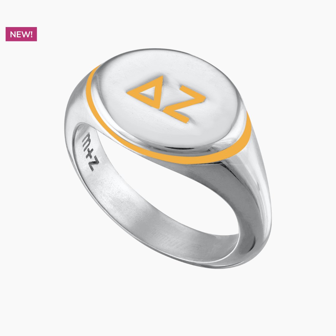 Delta Zeta Signet Ring in Orange | mazi + zo sorority jewelry