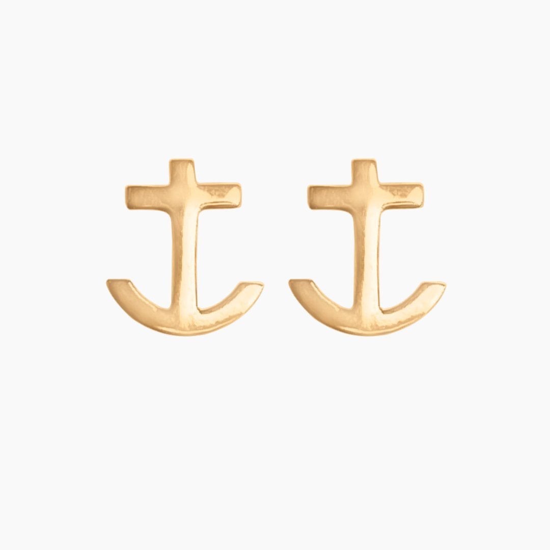 14k Gold Anchor Earrings | mazi + zo jewelry