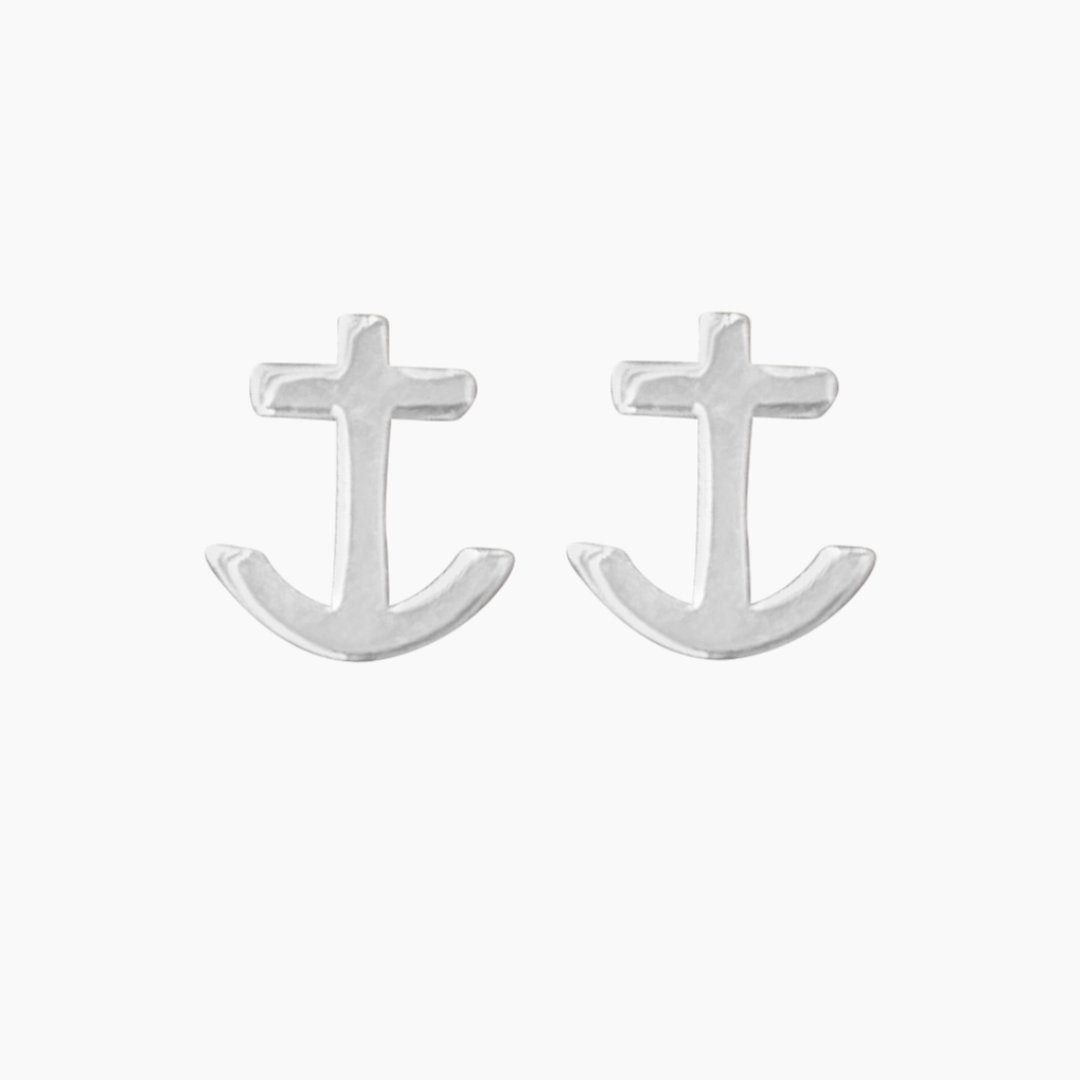 Sterling Silver Anchor Earrings | mazi + zo jewelry