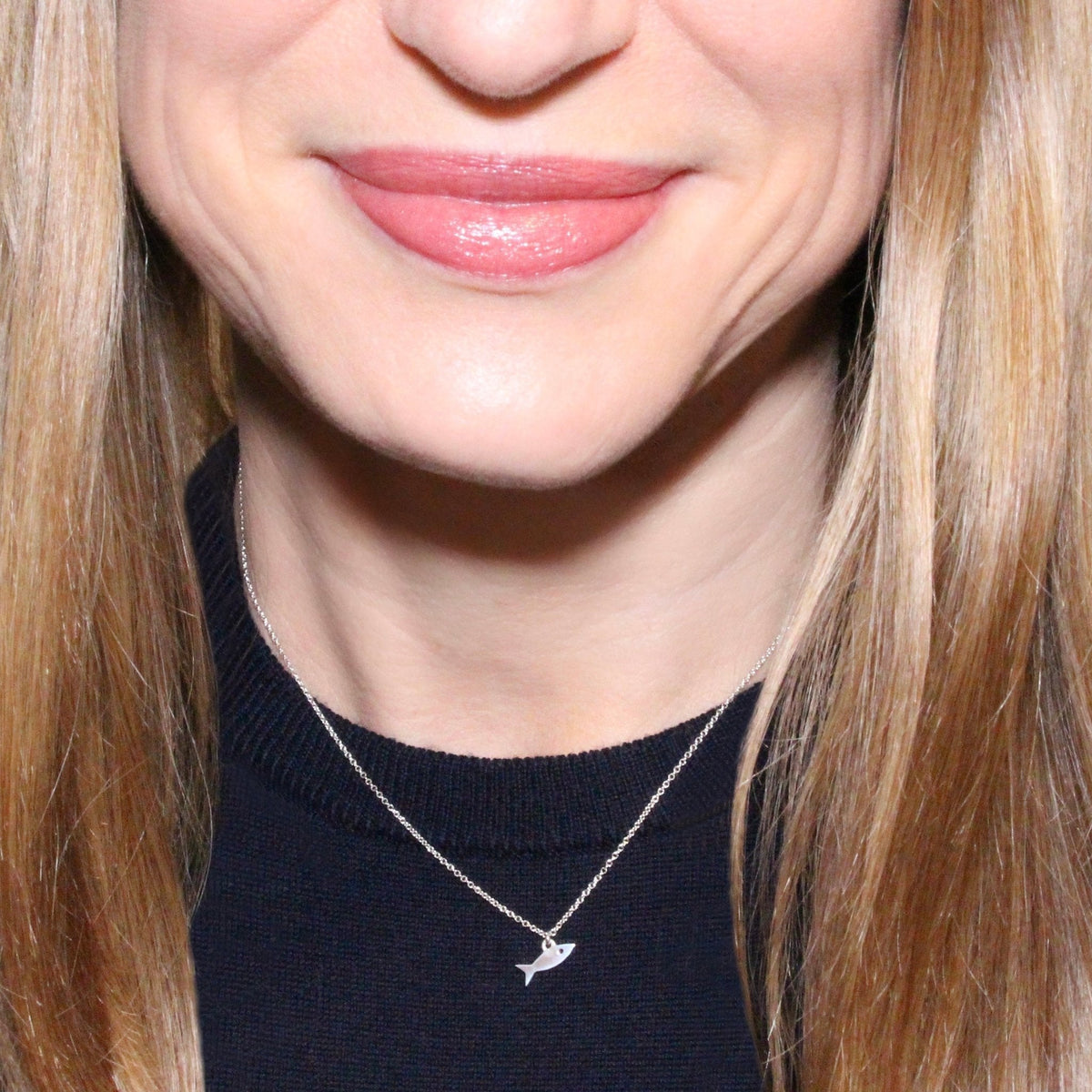Sterling Silver Fish Necklace | mazi + zo