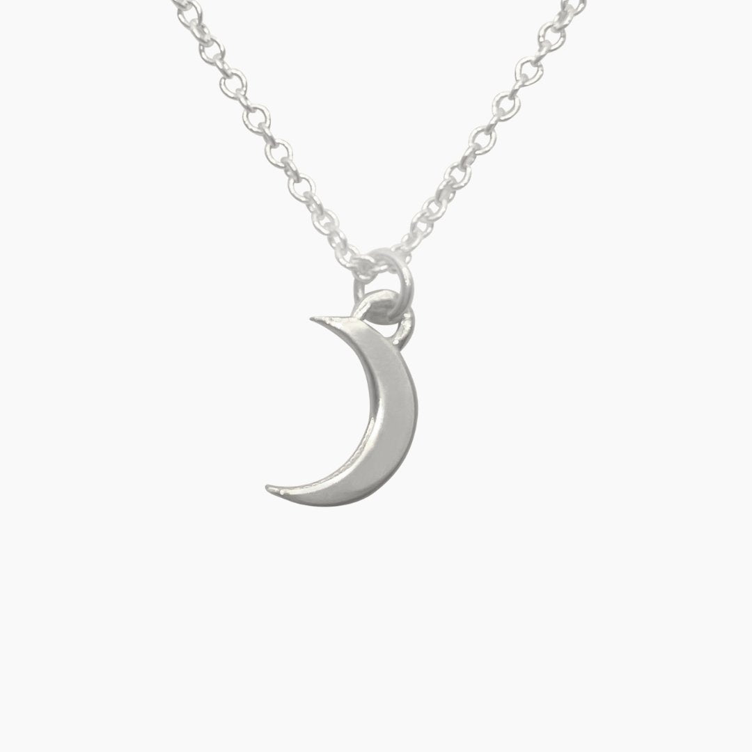 Sterling Silver Crescent Moon Necklace | mazi + zo jewelry