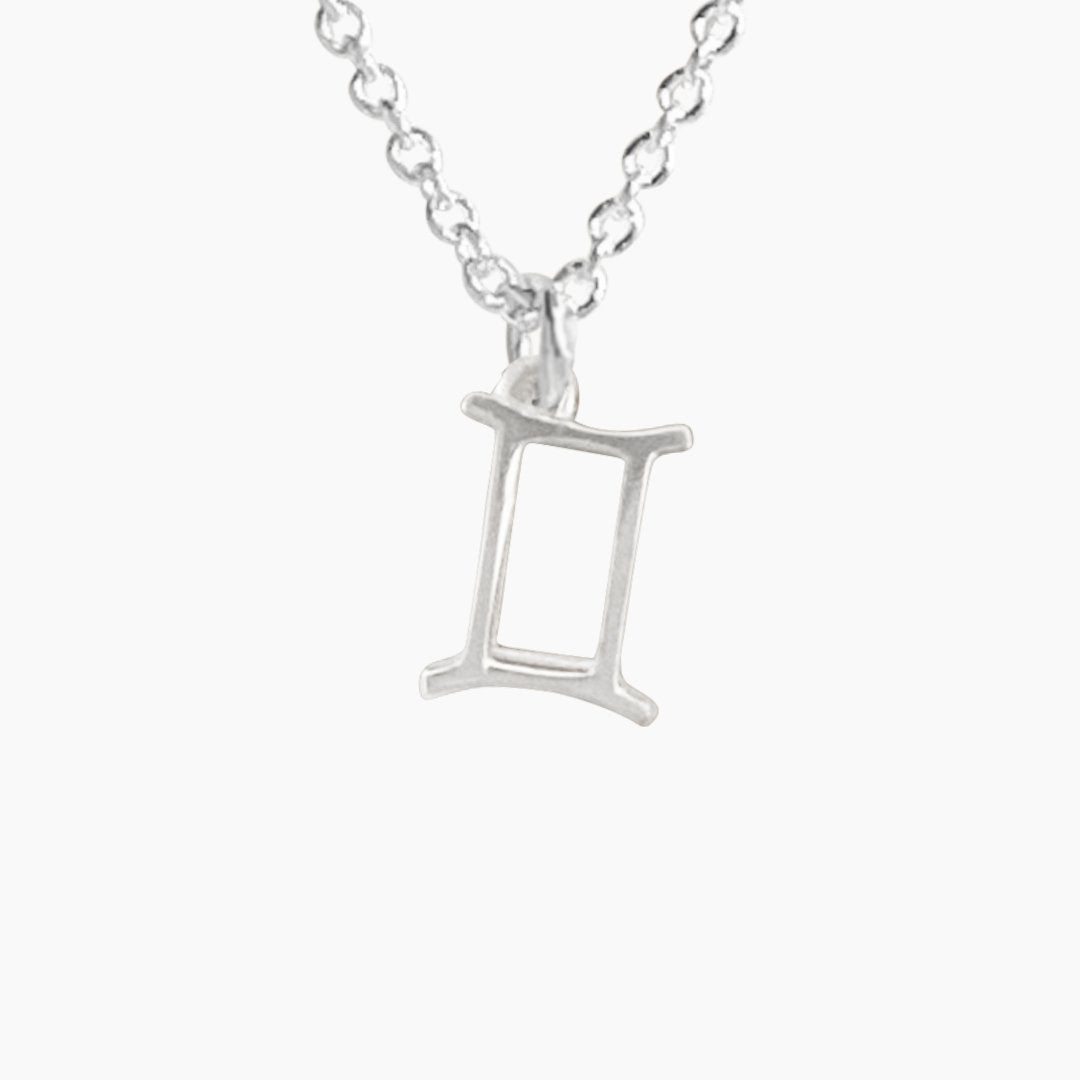 Sterling Silver Gemini Sign Necklace | Zodiac Necklace | Horoscope Jewelry | mazi + zo