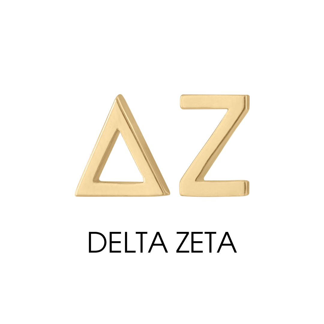 14K gold Delta Zeta earrings | mazi + zo sorority jewelry