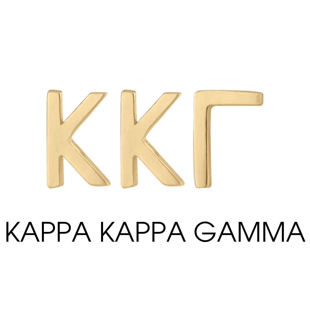 14K gold Kappa Kappa Gamma Earrings | mazi + zo sorority jewelry