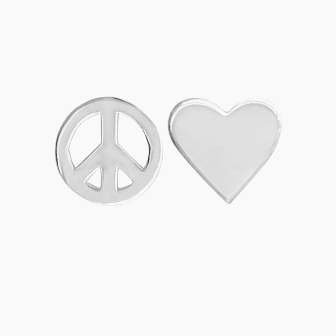 Sterling Silver Peace & Love Earrings | mazi + zo jewelry