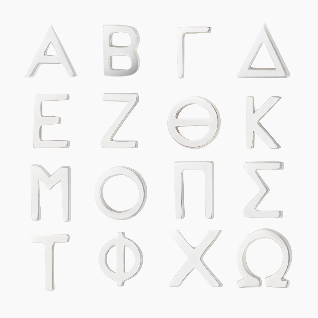 Sterling Silver Greek Letter Earrings | mazi + zo sorority jewelry